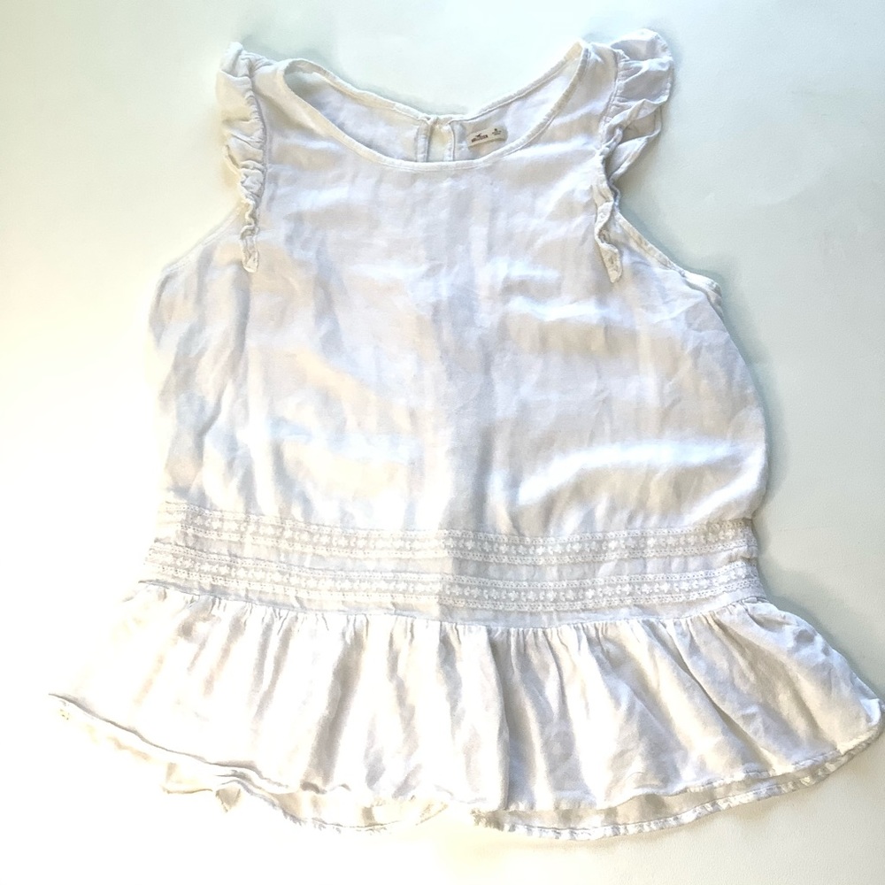 Hollister Womens Embroidered Peplum Top M